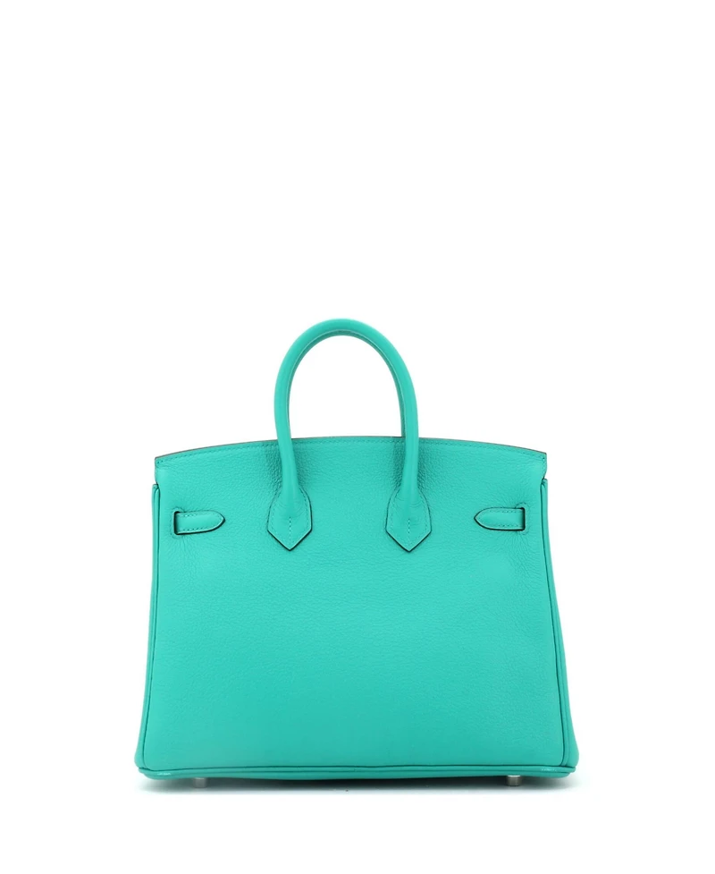 Pre-Owned Hermes Birkin 25 Handbag Verso Novillo with Palladium Hardware