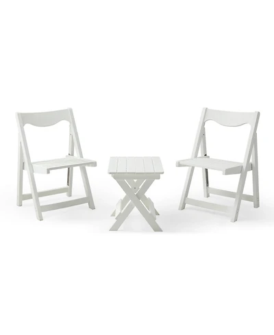 Foldable Small Table and Chair Set with 2 Chairs and Rectangular Table