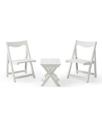 Foldable Small Table and Chair Set with 2 Chairs and Rectangular Table