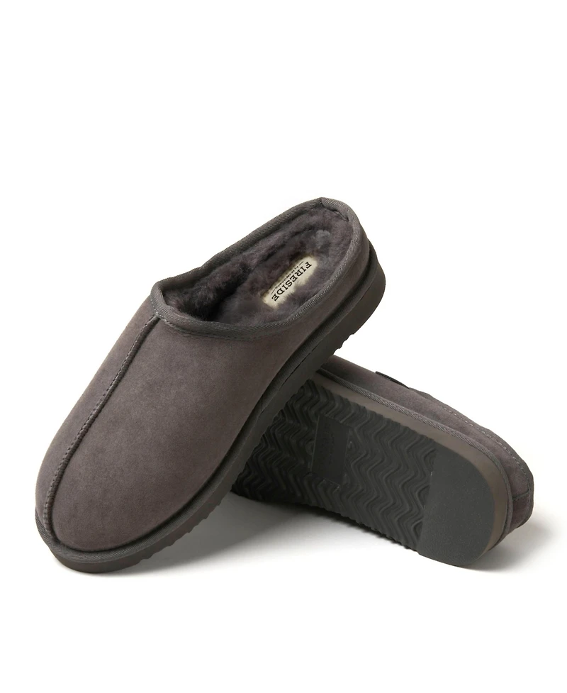 Dearfoams Men's Fireside By Grafton Genuine Shearling Clog House Shoe Slipper