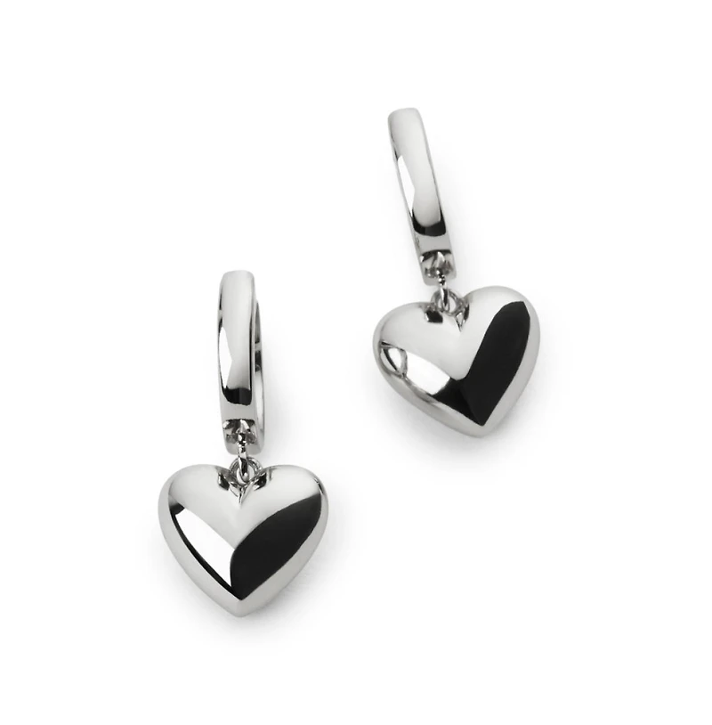 Ana Luisa Puffed Heart Hoops - Jessica Silver