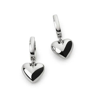 Ana Luisa Puffed Heart Hoops - Jessica Silver