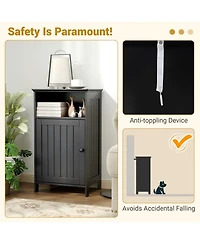 Bathroom Freestanding Adjustable Shelf Floor Storage Cabinet