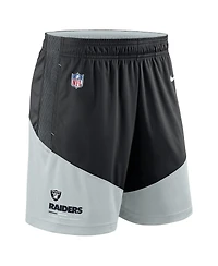 Men's Nike Black, Silver Las Vegas Raiders Sideline Primary Lockup Performance Shorts