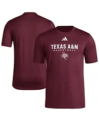 Adidas Men's Maroon Texas A&M Aggies Locker On-Court The Fade Pregame Aeroready T-Shirt