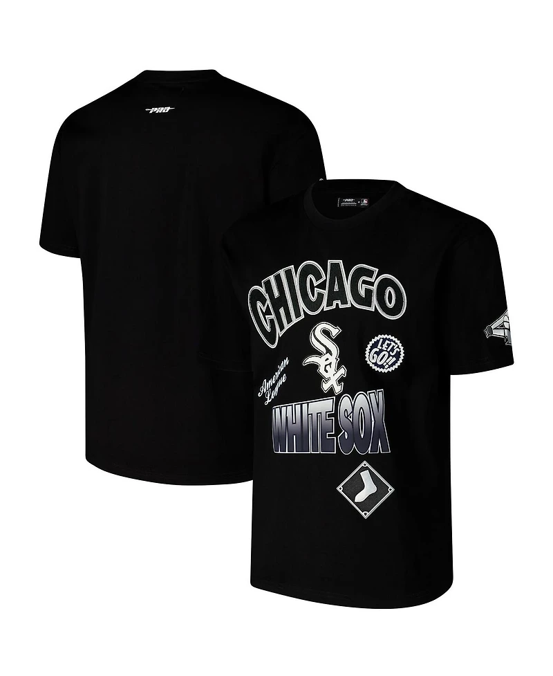 Pro Standard Men's Black Chicago White Sox Turn It Up Dropped Shoulder T-Shirt