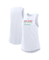 Nike Women's White San Diego Padres City Connect Tricode High Neck Performance Tank Top