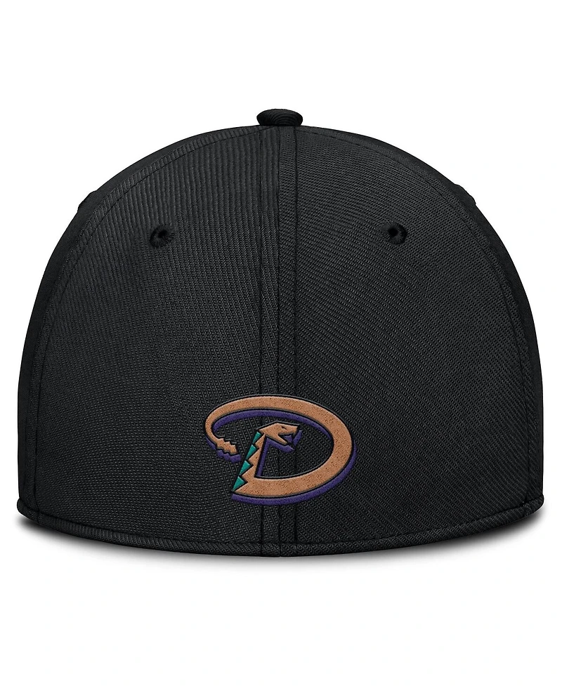 Nike Men's Gray/Black Arizona Diamondbacks Rise Swoosh Performance Flex Hat