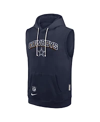Nike Men's Navy Dallas Cowboys Sideline Performance Sleeveless Pullover Hoodie