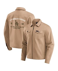 Darius Rucker Collection by Fanatics Men's Tan Los Angeles Dodgers Distressed Washed Full-Zip Jacket