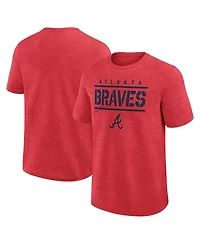 Fanatics Men's Heather Red Atlanta Braves Top Notch T-Shirt