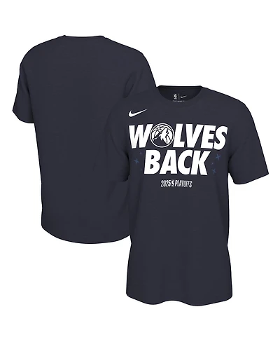 Nike Men's and Women's Navy Minnesota Timberwolves 2025 Nba Playoffs On-Court Mantra T-Shirt