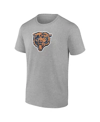 Fanatics Men's Gray Chicago Bears Distressed Throwback Logo T-Shirt