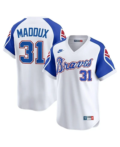 Nike Men's Greg Maddux White Atlanta Braves Throwback Cooperstown Collection Limited Jersey