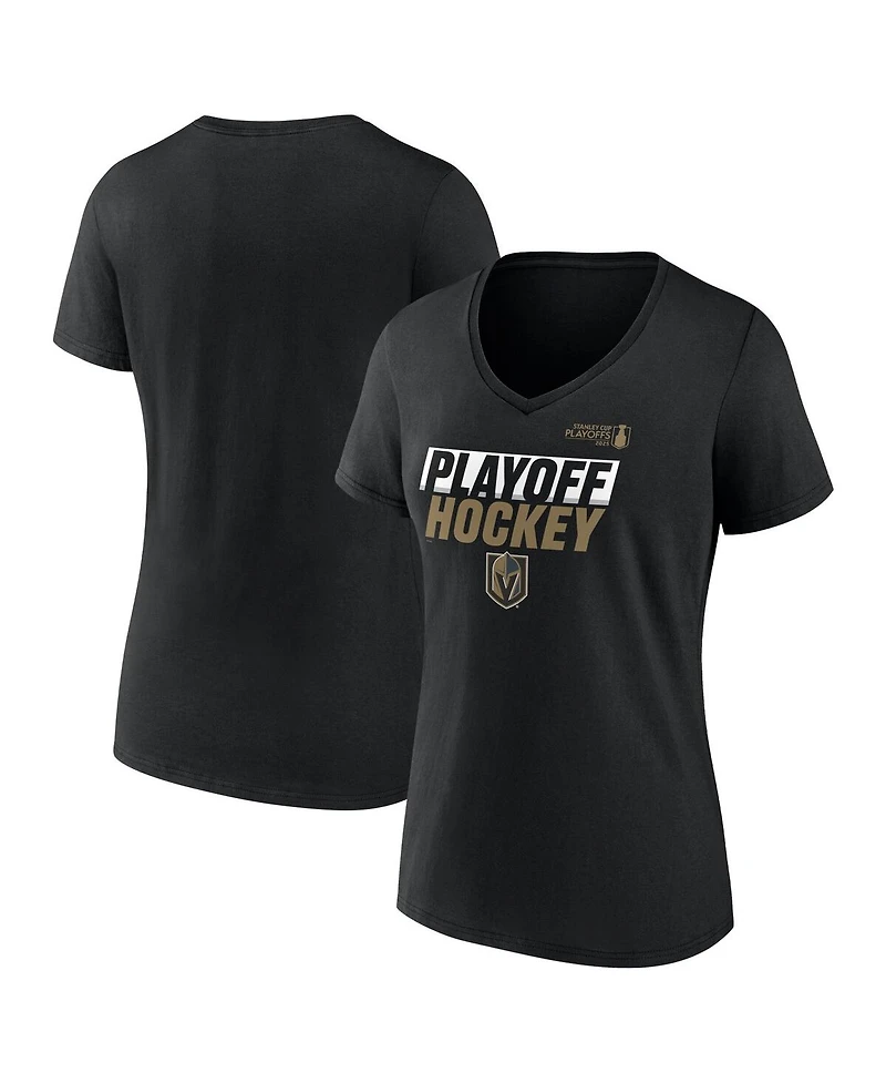 Fanatics Women's Black Vegas Golden Knights 2025 Stanley Cup Playoffs Breakout V-Neck T-Shirt