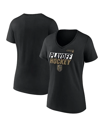Fanatics Women's Black Vegas Golden Knights 2025 Stanley Cup Playoffs Breakout V-Neck T-Shirt