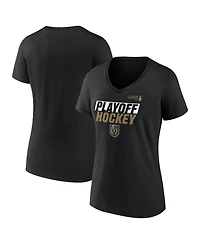Fanatics Women's Black Vegas Golden Knights 2025 Stanley Cup Playoffs Breakout V-Neck T-Shirt