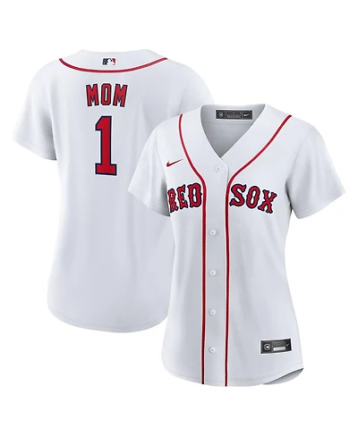 Nike Women's White Boston Red Sox 1 Mom Home Replica Jersey