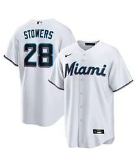 Nike Men's Kyle Stowers White Miami Marlins Home Replica Jersey