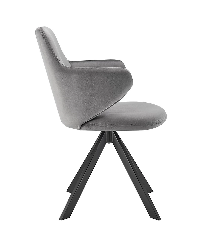 Upholstered Velvet Dining Armchair with Tufted Backrest
