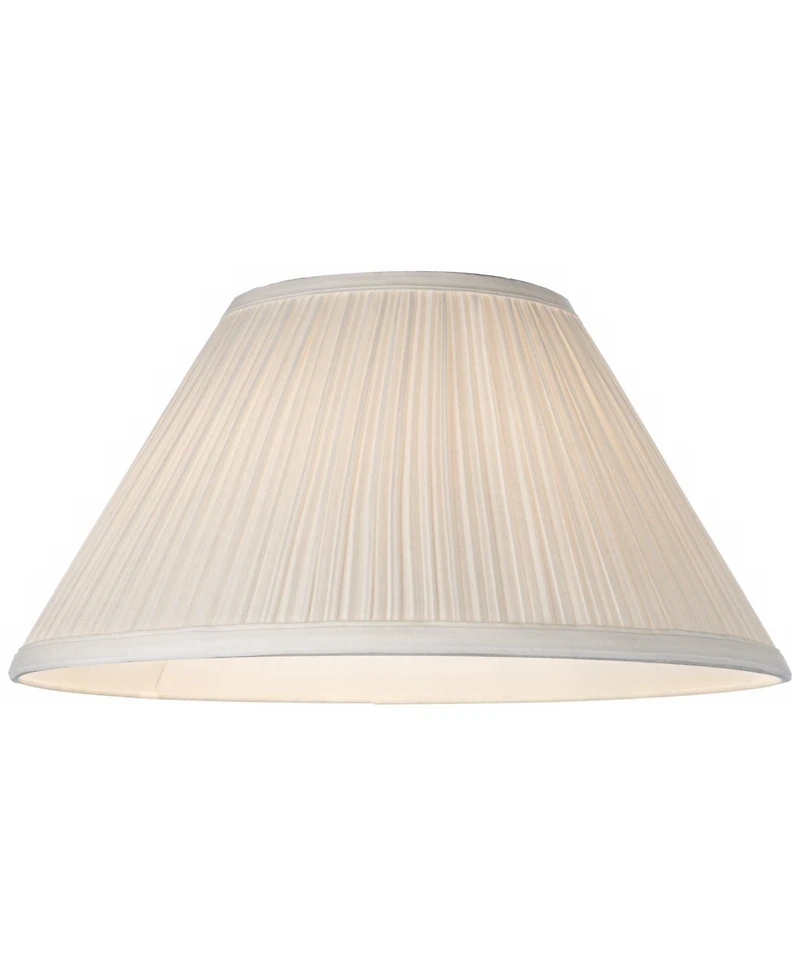 Springcrest Ivory Mushroom Pleated Medium Lamp Shade 6" Top x 14" Bottom x 7" High x 8" Slant (Spider) Replacement with Harp and F