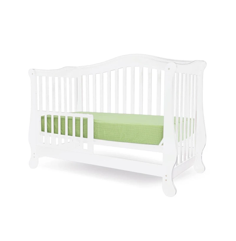 L A Baby The Brentwood 4 in 1 Convertible Full Sized Wood Crib, White
