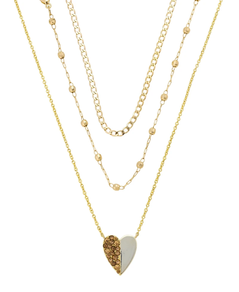 Unwritten Crystal Heart Pendant Necklace Set