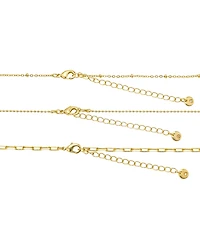 Unwritten Cubic Zirconia and Crystal Celestial Evil Eye and Moon Layered Necklace Set