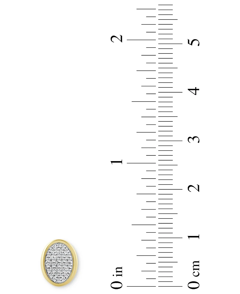 Diamond Oval Bezel Cluster Stud Earrings (1/5 ct. t.w.) in 14k Gold