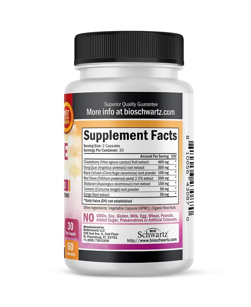 Women's Hormone Balance Capsules, Menopause Relief, Bioschwartz, 60ct