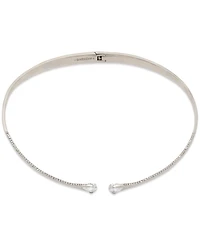 Givenchy Silver-Tone Pave & Pear-Shape Cubic Zirconia 16" Structured Collar Necklace