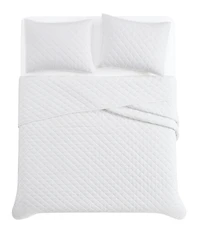 Cannon Oversized Cotton Percale 3-Pc. Quilt Set, King