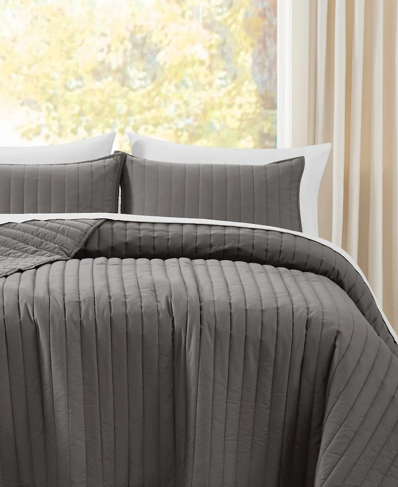 Brooklyn Loom Oversized Cotton Percale 3-Pc. Quilt Set