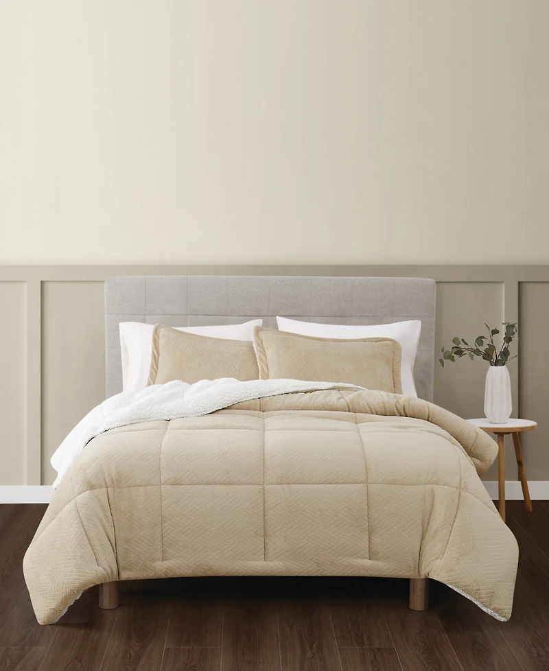 Truly Soft Basket Carved Softness 3-Pc. Comforter Set, Full/Queen