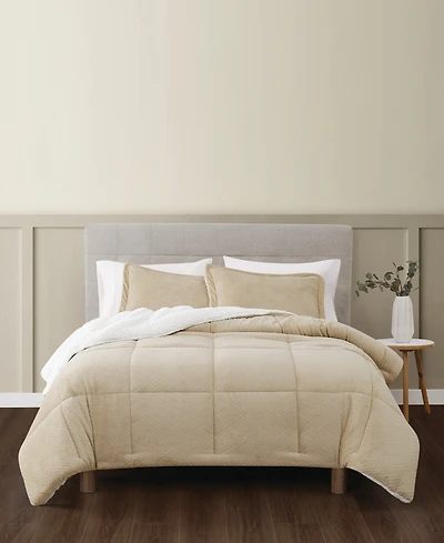 Truly Soft Basket Carved Softness 3-Pc. Comforter Set, Full/Queen