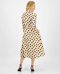 julia jordan Women's Dot-Print Tie-Waist Shirtdress