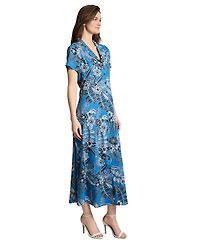 Jones New York Women's Printed Collared Button-Front Dress