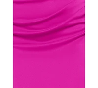 Xscape Women's Asymmetric-Neck Scuba Short-Sleeve Dress