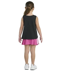 adidas Toddler and Little Girls 2-Piece Waist Tank and 3-Stripe Skort Set