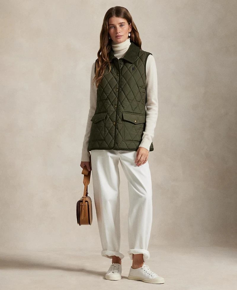 Polo Ralph Lauren Women's Corduroy-Trim Quilted Vest