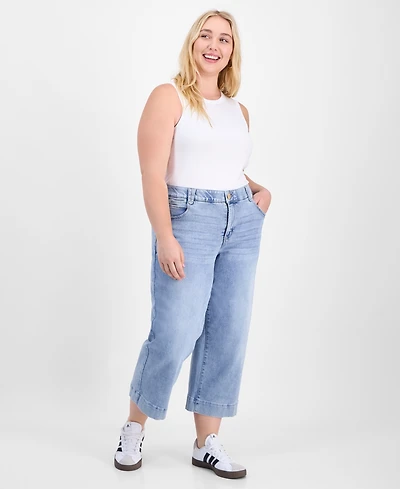 Democracy Plus Rise "Ab"Solution High-Rise Cropped Wide-Leg Jeans