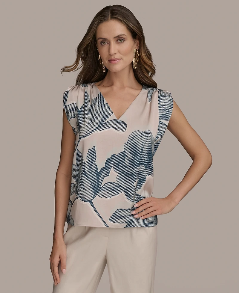 Donna Karan New York Women's Sleeveless Printed Blouse