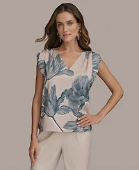 Donna Karan New York Women's Sleeveless Printed Blouse
