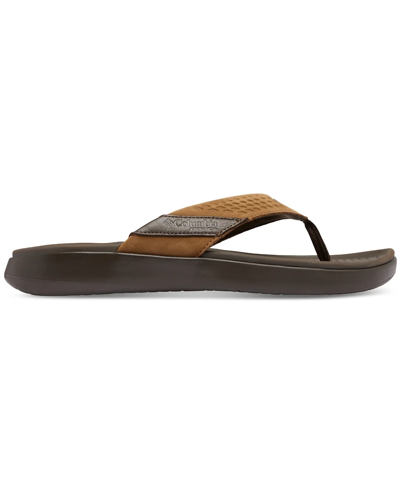 Columbia Men's Boatside Leather Lightweight Flip Flop Sandals