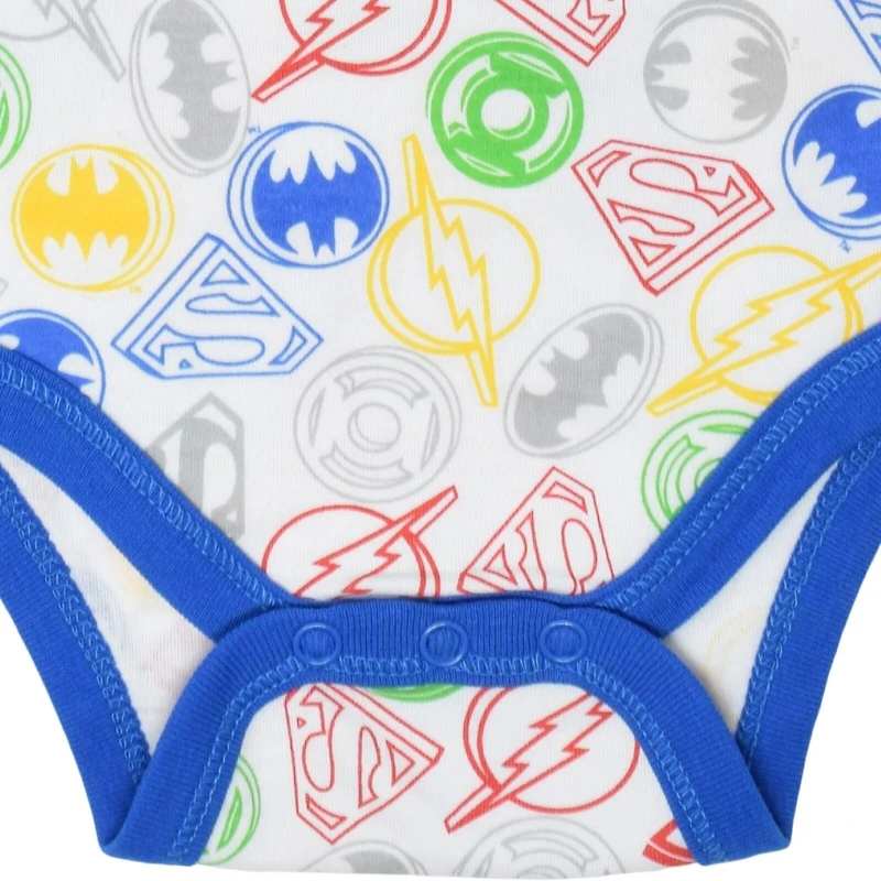 Justice League Baby Boys Batman Superman The Flash 5 Pack Bodysuits Newborn to