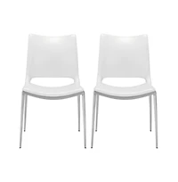 Upholstered Faux Leather Dining Chairs Set of 2 Open Back Side Chairs for Home