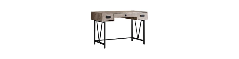 Three-Drawer Computer Desk with Storage for Office or Study – Space-Saving Design