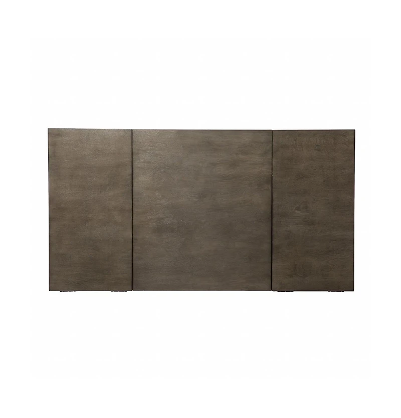 45" Grey and Gold Writing Desk With Two Drawers