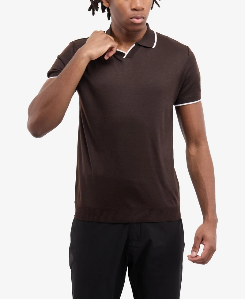 Spring + Mercer Men's Johnny Collar Short Sleeve Sweater Polo