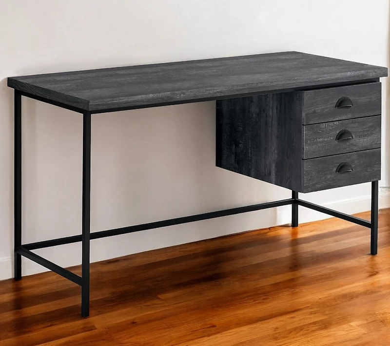 Modern Computer Desk with 3 Storage Drawers and Spacious Work Surface